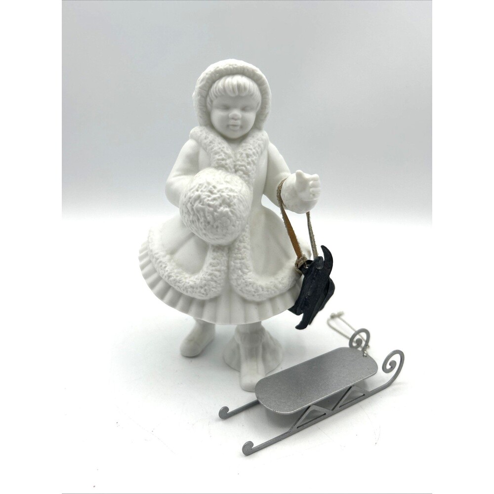VTG Dept 56 Winter Silhouette Shiny Skates & A Brand New Sled 7852-2 Replacement